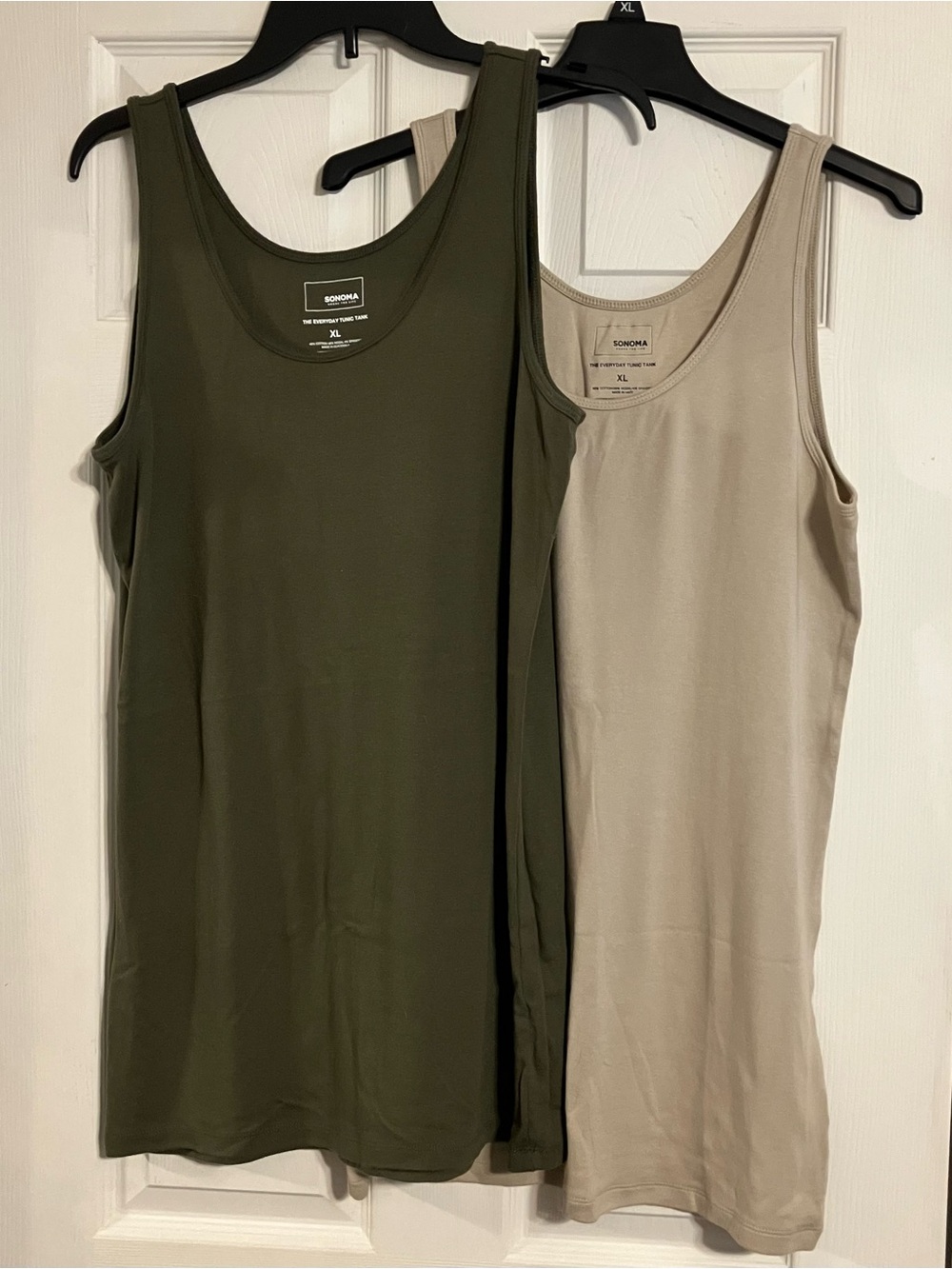 Sonoma Goods For Life Tunic Tank Top Lot 2 XL Olive Green Taupe